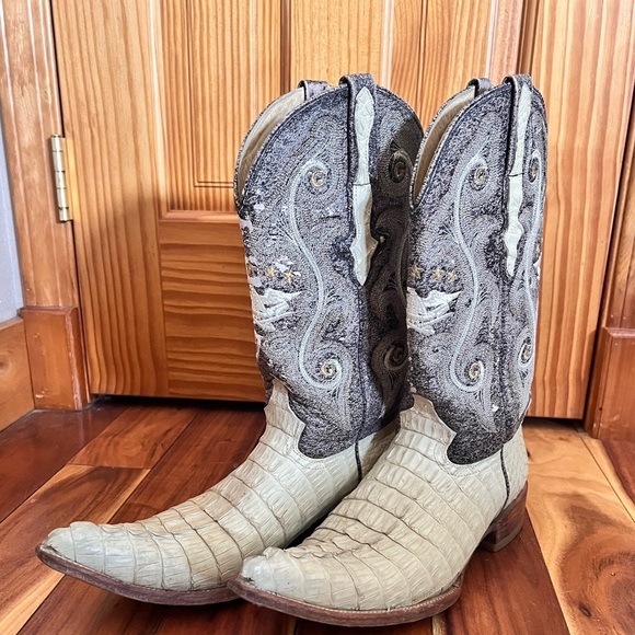 El General 7 RARE Alligator Western Cowboy Boots Pointed Toe - Picture 2 of 10